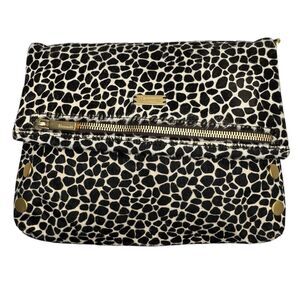 Hammitt VIP Medium Dapple Calf Hair Crossbody Black White Brushed Gold